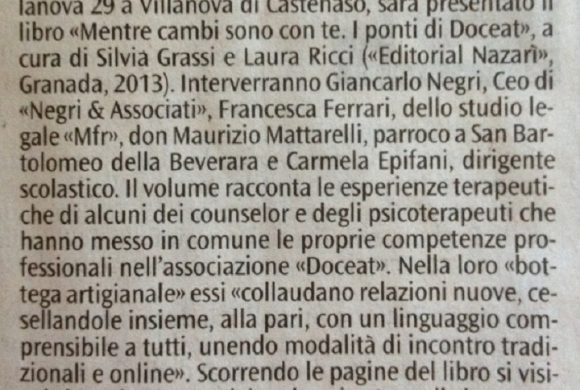 “Mentre cambi sono con te”, sguardo nelle stanze della psicoterapia